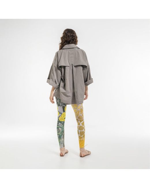 ARTISTA Gray Fennel Printed Elastic Leggings