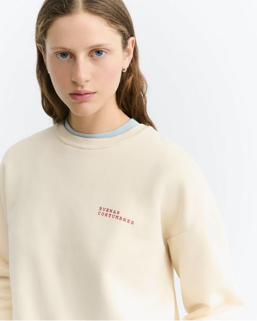 Thinking Mu White Costumbres Jodie Sweatshirt