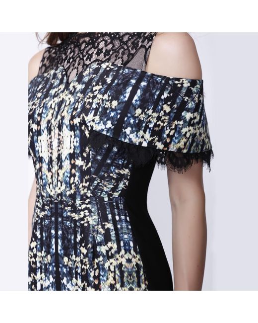 Smart and Joy Multicolor Kaleidoscope Print & Lace-On-Top Dress