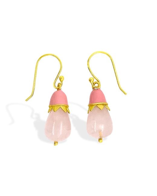 GEM BAZAAR Pink Top Hat Earrings