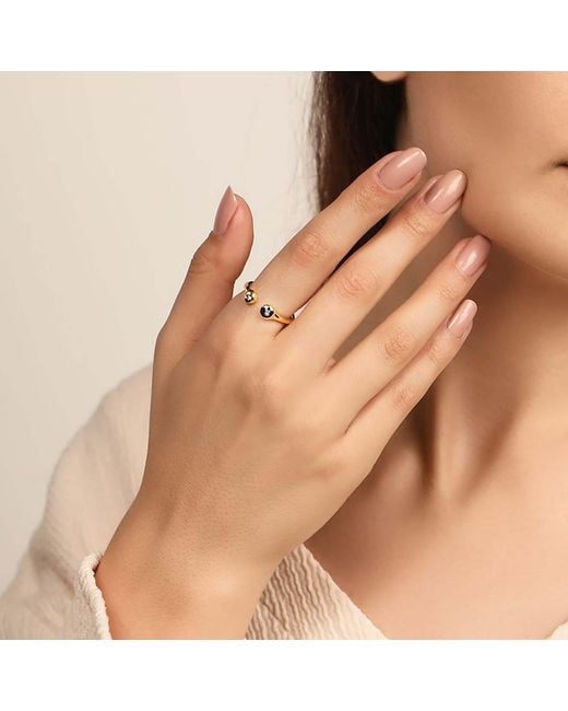Karma and Luck Metallic Enamel Evil Eye Ring – Protection Statement Jewelry – Sparkling Positivity