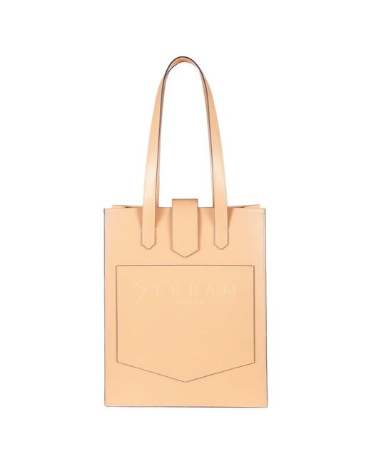 SEREN LONDON Natural Neutrals Leather Tote Bag Cream