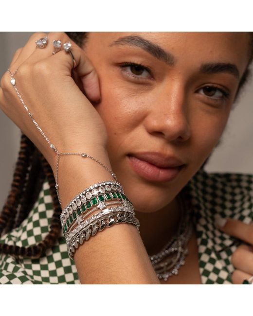 SHYMI Metallic Pave Star Tennis Bracelet