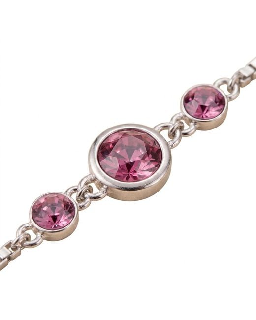 Modenaire Metallic Fuchsia Crystal Glitter Bracelet Bangle