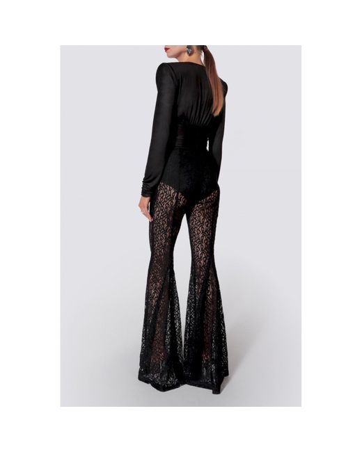 AGGI by HALEWSKI Black Lizzie Pearl Long Sleeve Top