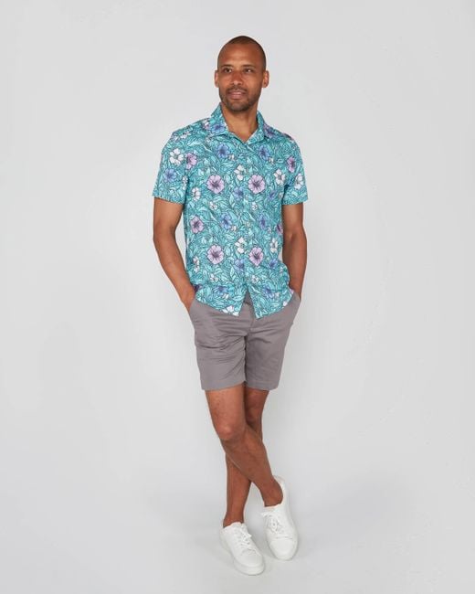 Lords of Harlech Blue Scott Meadow Flora Shirt for men