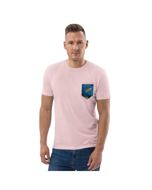 Anchor and Crew Pink Cotton Think Ocean Turtle Love The Planet Organic Cotton T-Shirt for men