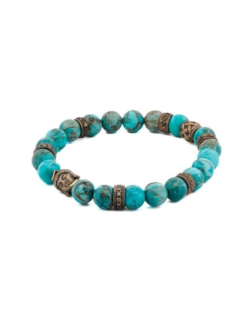 Ebru Jewelry Blue Stone & Buddha Bead Hope Bracelet for men