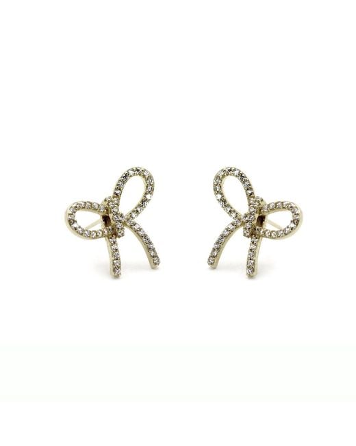 VicStoneNYC Fine Jewelry Metallic Ribbon Stud Sterling Earrings