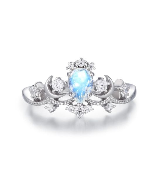 Azura Jewelry New York Metallic Moonlit Moonstone Ring Vermeil