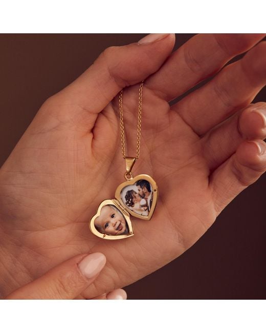 Posh Totty Designs Metallic Yellow Gold Plated Heart Locket Necklace