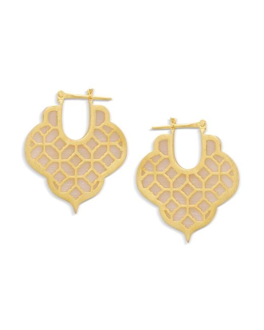 Dhwani Bansal Metallic Mosaic Earrings With Mother Of Pearl