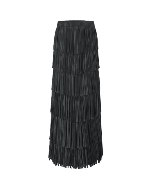 Smart and Joy Black Layered Ruffled Knit Skirt