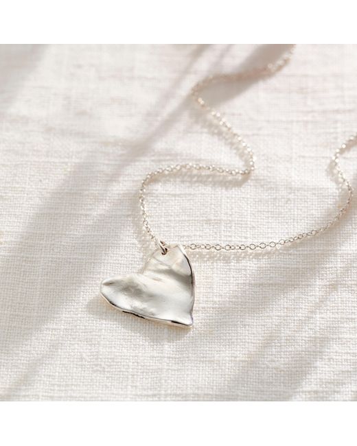 Posh Totty Designs White Fortune Heart Charm Necklace