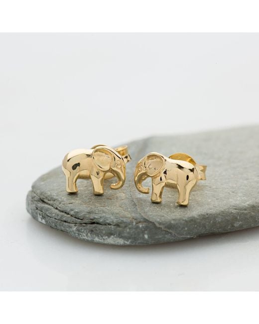 Lily Charmed Metallic Plated Elephant Stud Earrings