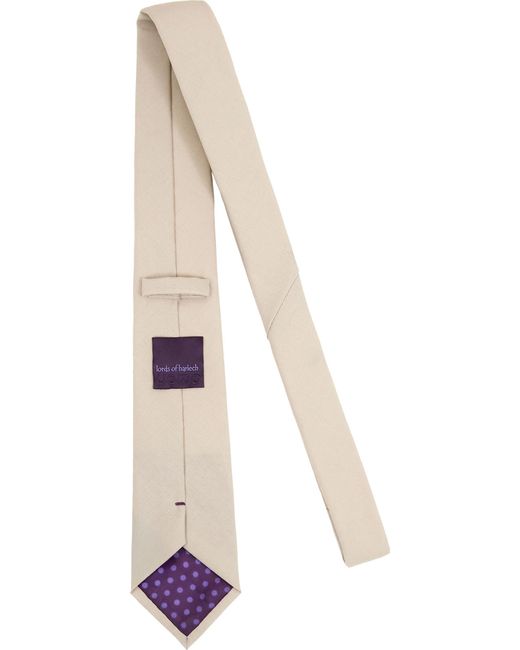 Lords of Harlech White Neutrals Taddeo Merino Tie for men