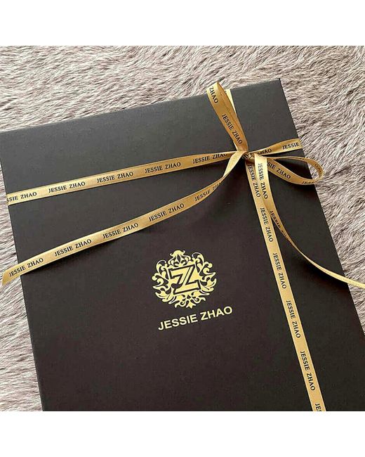 Jessie Zhao New York Brown Silk Bandana Of Leopards With Floral Fountain