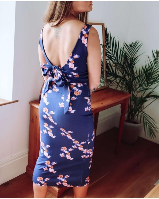 Sophie Cameron Davies Blue Floral Crop Top