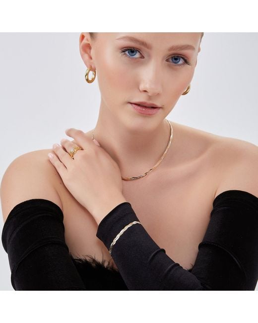 Spero London White Rose Rose & Spiral Sterling Flat Necklace & Bracelet Set