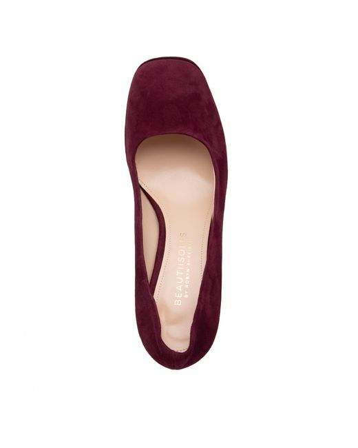 Beautiisoles by Robyn Shreiber Made in Italy Purple Cristina Burgundy Day Night Platform Pump