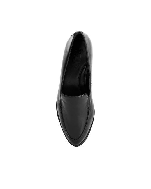 Rag & Co Black Anna Leather Slip-On Loafers