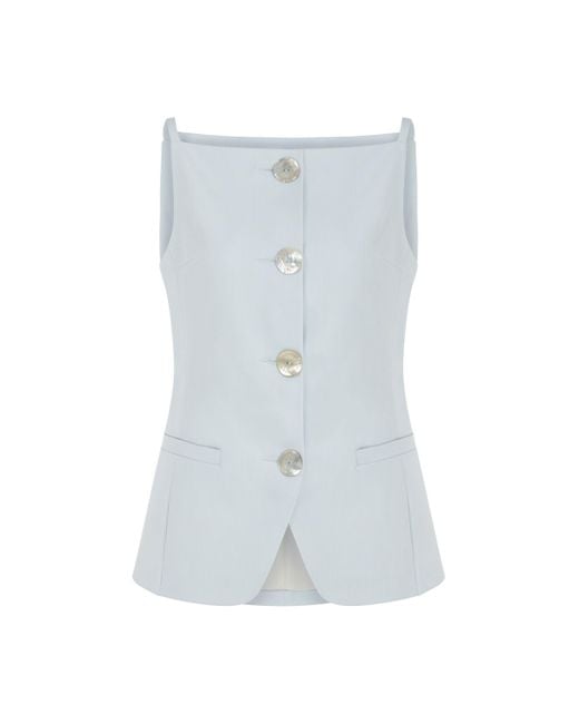 Nocturne White Vest With Straps-Ice