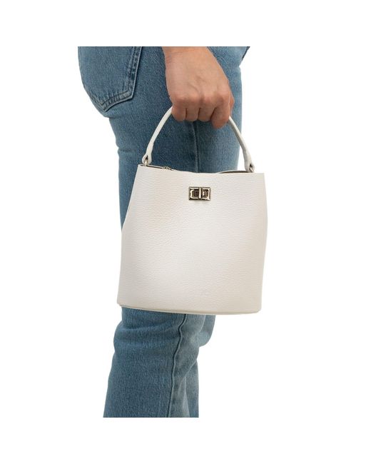 Hamel Atelier White Riva Leather Crossbody Bag
