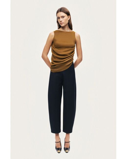 Nocturne Green Draped Sleeveless Blouse