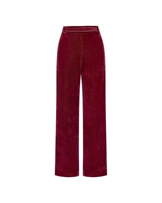 Why Mary Red Odessa Stretch Corduroy High Waisted Pants