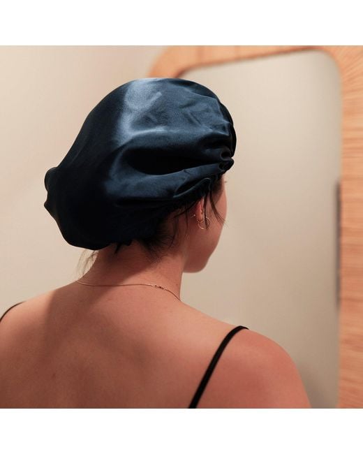 Soft Strokes Silk Blue Pure Mulberry Silk Hair Bonnet