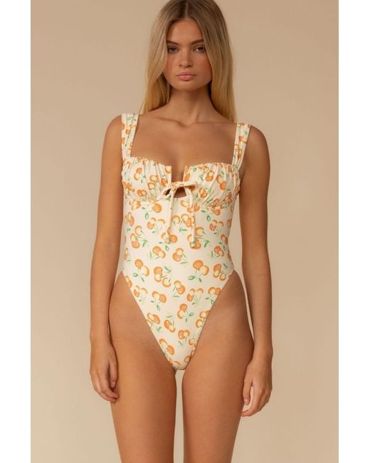 Montce White Cherry Sherbet Petal Variation One-Piece