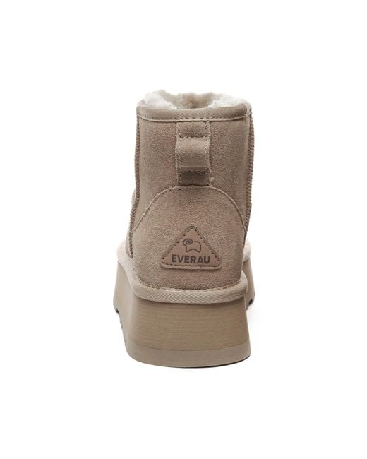 EverAu Australia Natural Dusky Leather Platform Short Boots