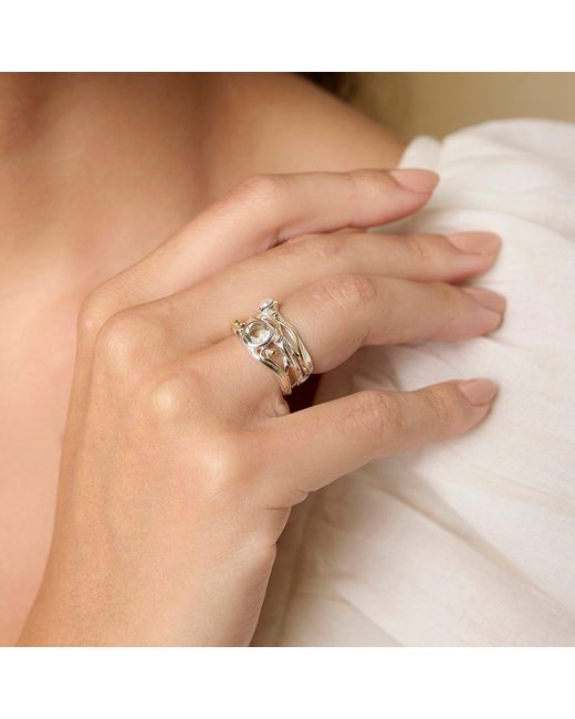 Isla Silver White Pearl & Amethyst Ring