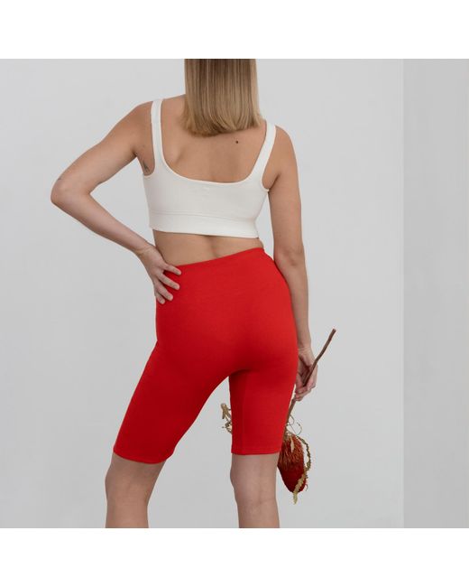 The Koozy Red Charlotte High Waist Shorts
