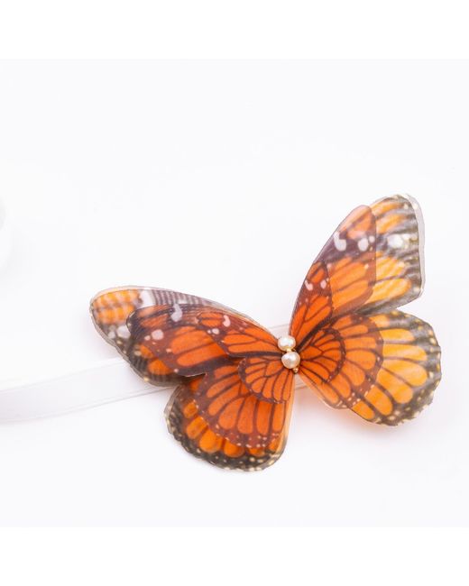 Oana Savu White Monarch Butterfly Ribbon Tie Choker Necklace Ribbon