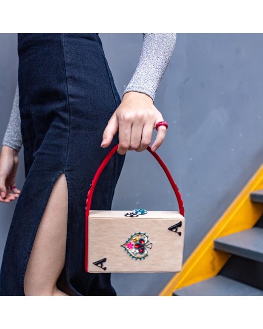 Simitri Red Poker Clutch Bag