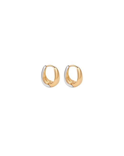 Vanhi Metallic Gia Reversible 2 Tone Chubby Hoop Earrings