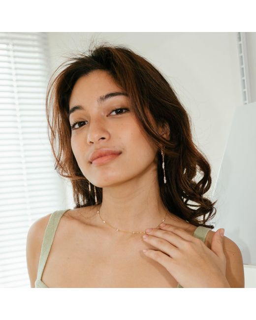 Inari Jewellery Metallic Tinsel Necklace Freshwater Pearls
