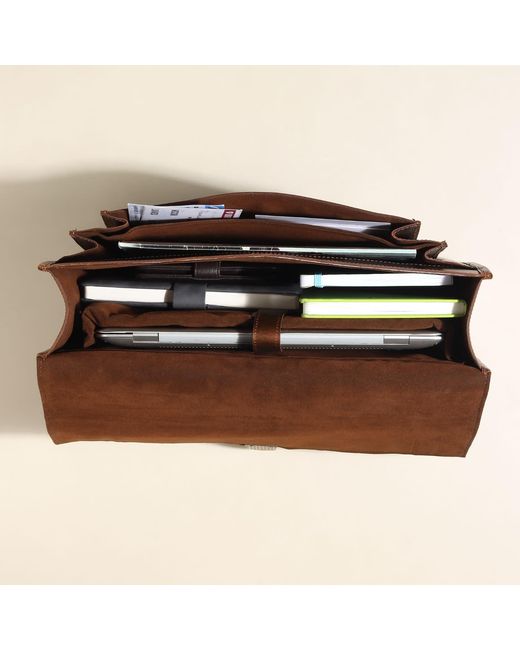 Dötch Leather Brown Aurelia- Leather Work Briefcase for men