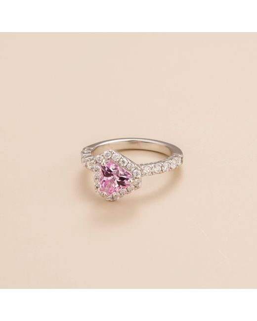 Juvetti White Diana Ring With Sapphire And Diamonds Set