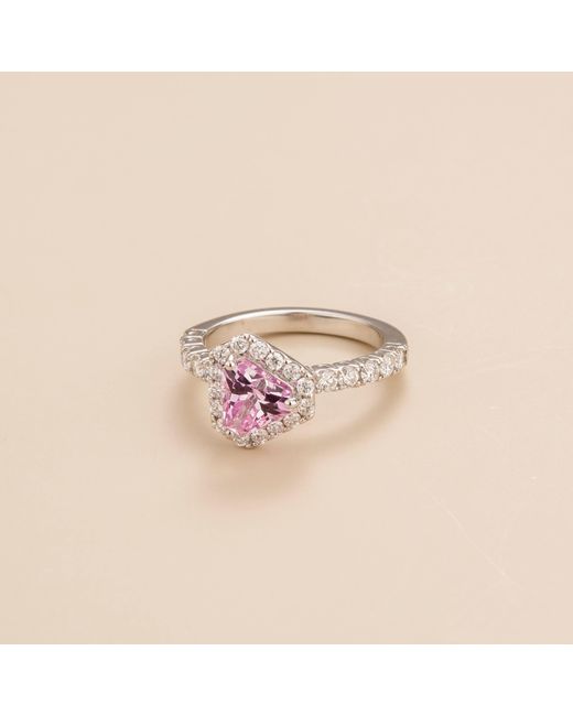 Juvetti White Diana Ring With Sapphire And Diamonds Set