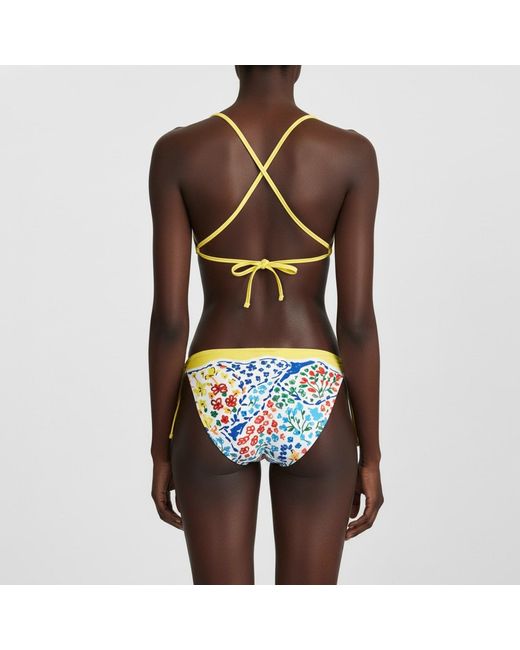 Jessie Zhao New York Metallic Garden Reversible Triangle Bikini Top