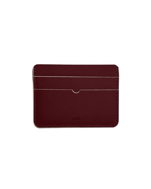 godi. Red Handmade Leather Card Case