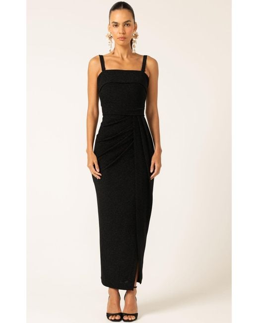 SACHA DRAKE Black Merle Strapless Maxi Dress