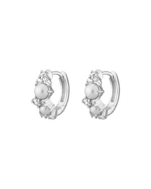 Scream Pretty Metallic Pearl Huggie Earrings