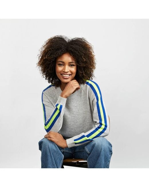 Cove Gray Neon Stripe Cashmere Jumper