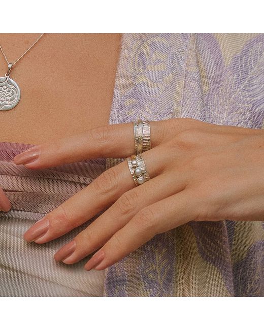 Charlotte's Web Jewellery White Nature Gratitude Spinning Ring