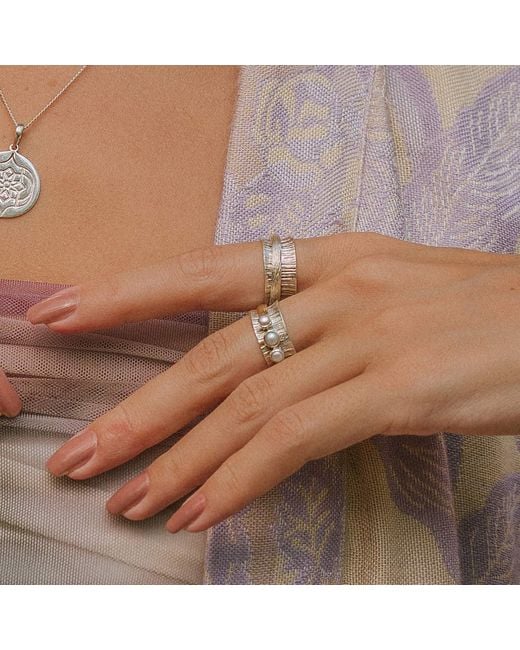 Charlotte's Web Jewellery White Nature Gratitude Spinning Ring