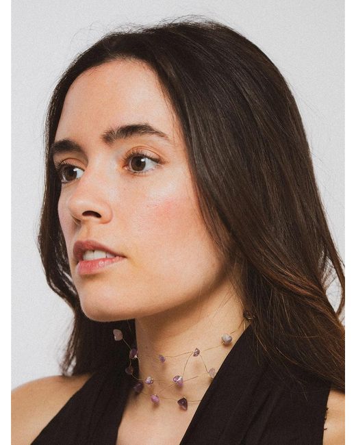 Laine Studio White Choker Morado