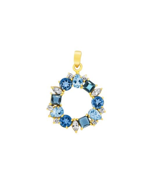GEM BAZAAR Blue Topaz Trilogy Pendant